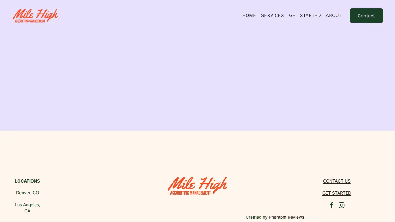 Mile High Accounting Management page
