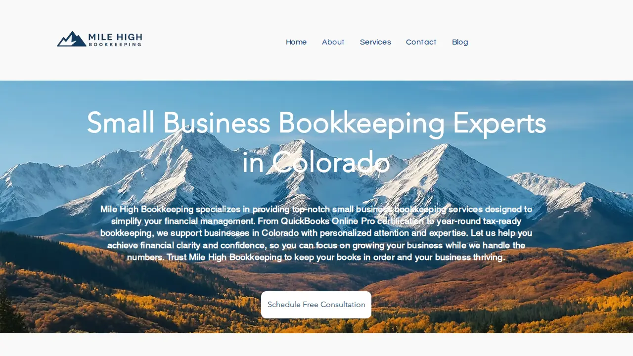 Mile High Bookkeeping page