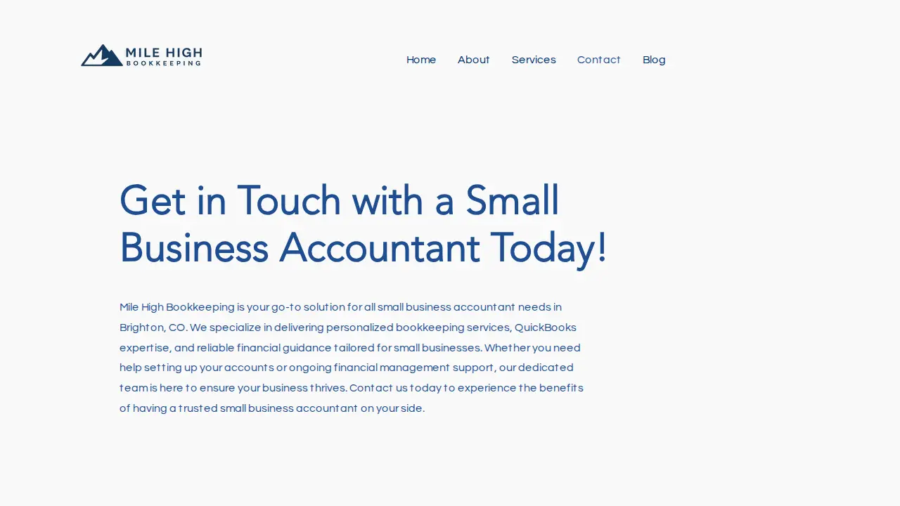 Mile High Bookkeeping page