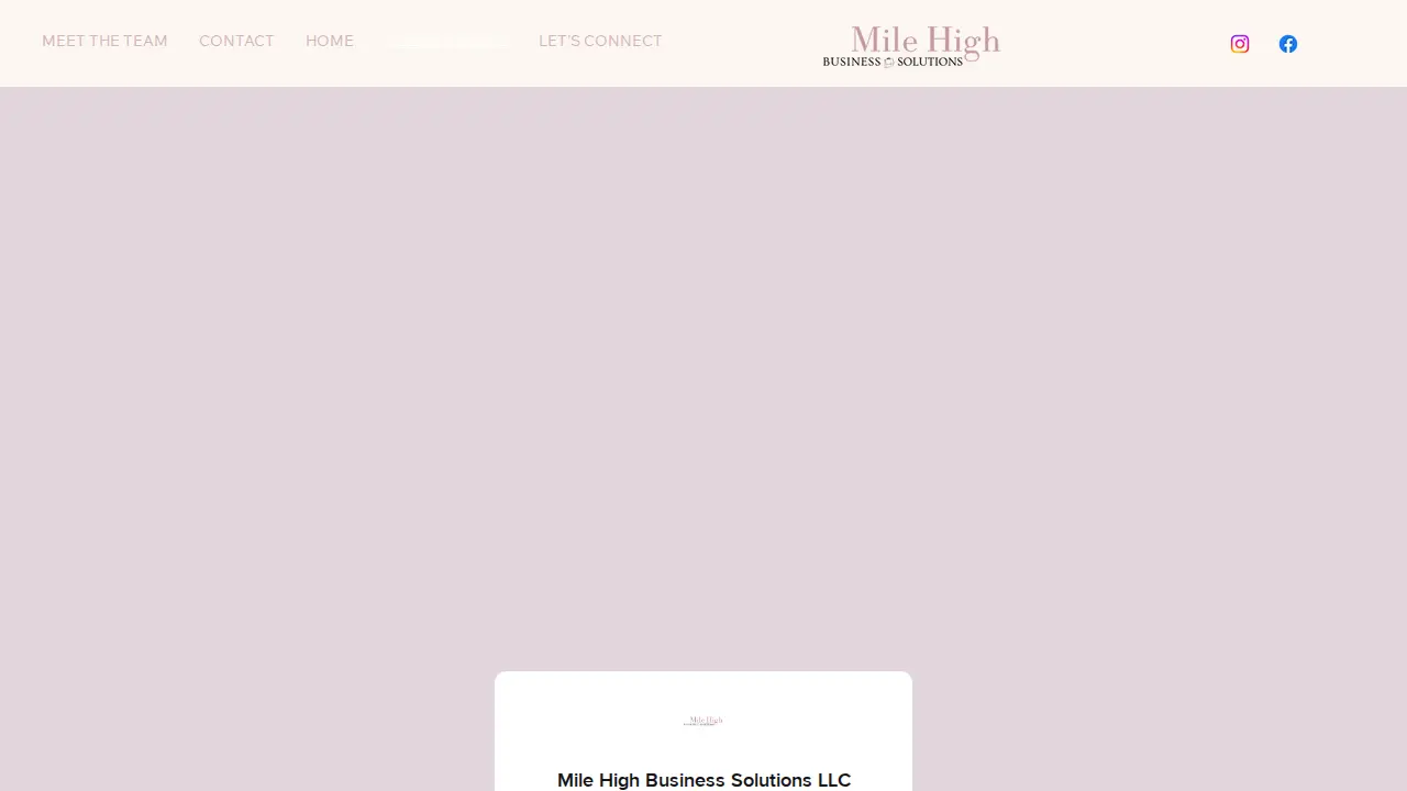 Mile High Business Solutions page