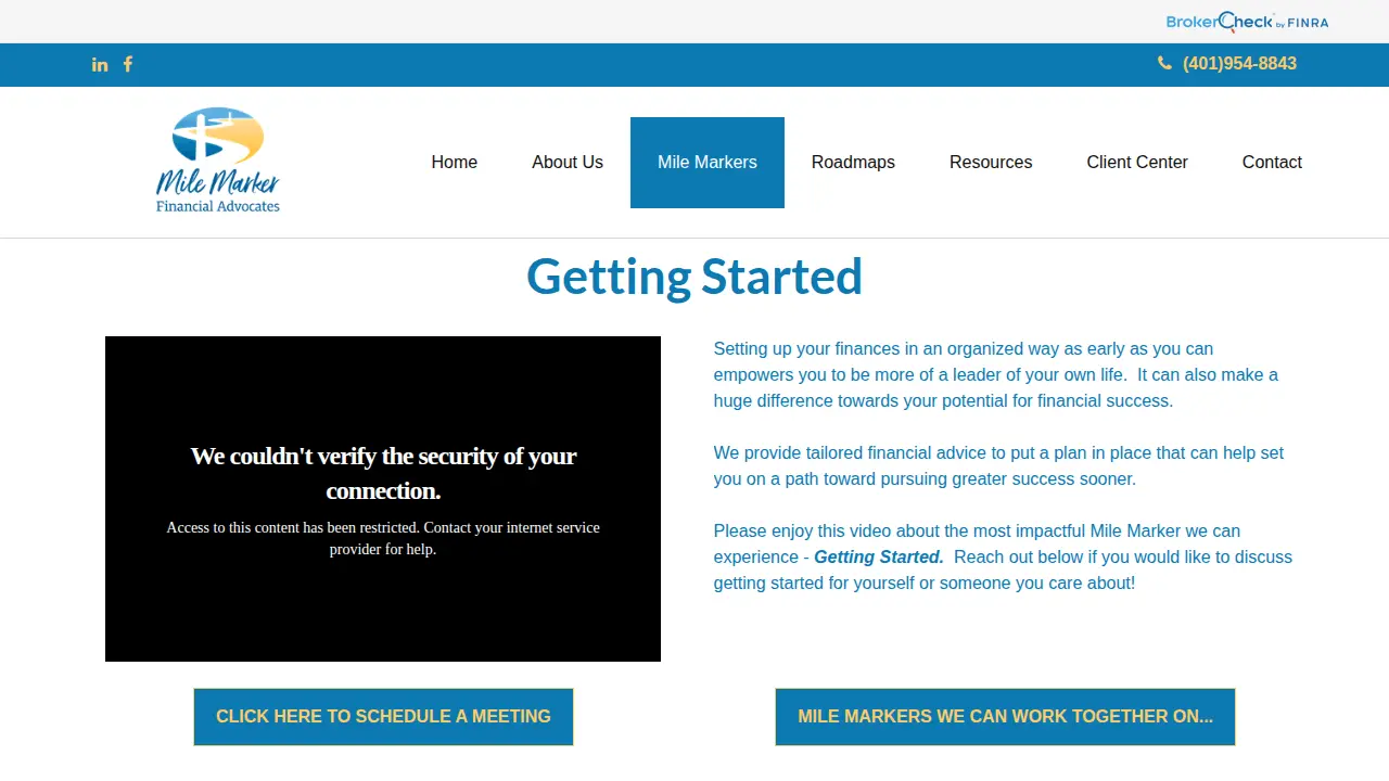 Mile Marker Financial Advocates page