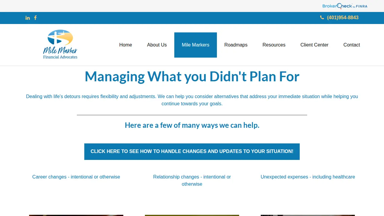 Mile Marker Financial Advocates page