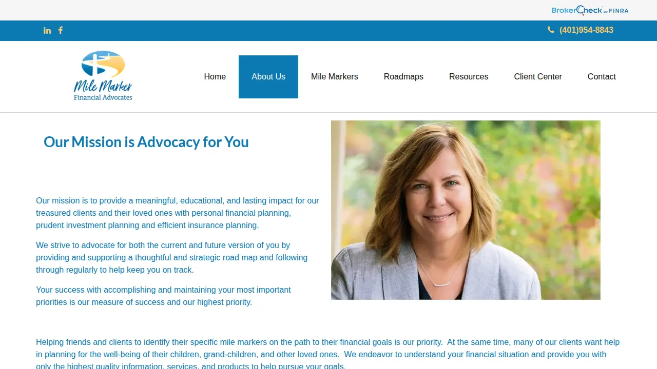 Mile Marker Financial Advocates page