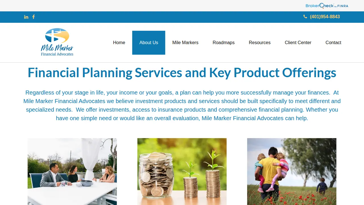 Mile Marker Financial Advocates page