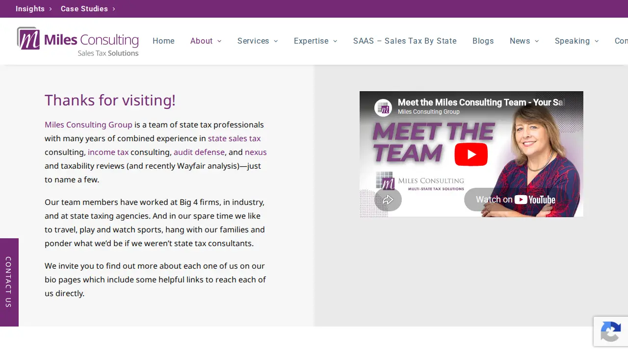 Miles Consulting Group page