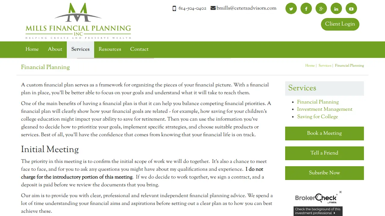 Mills Financial Planning,Inc. page