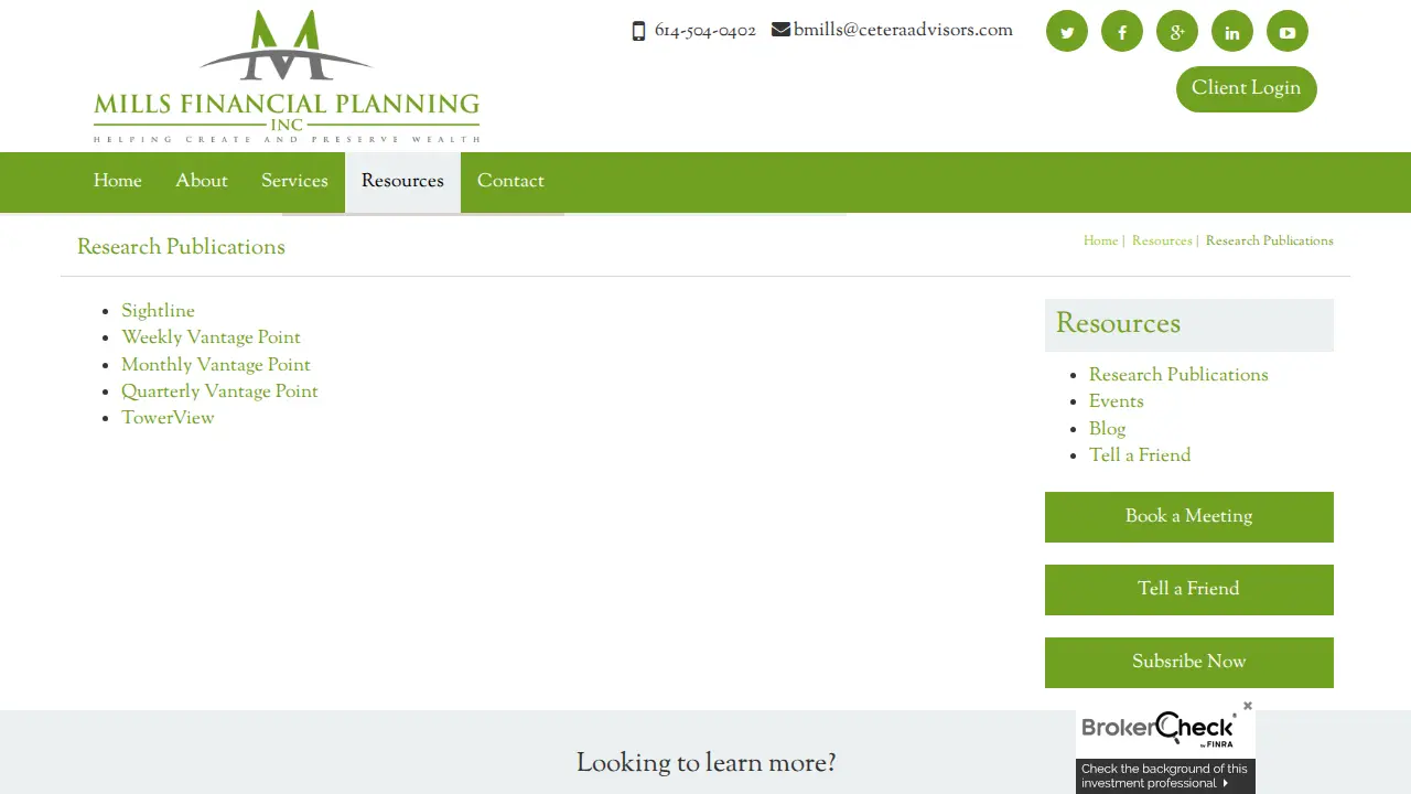 Mills Financial Planning,Inc. page