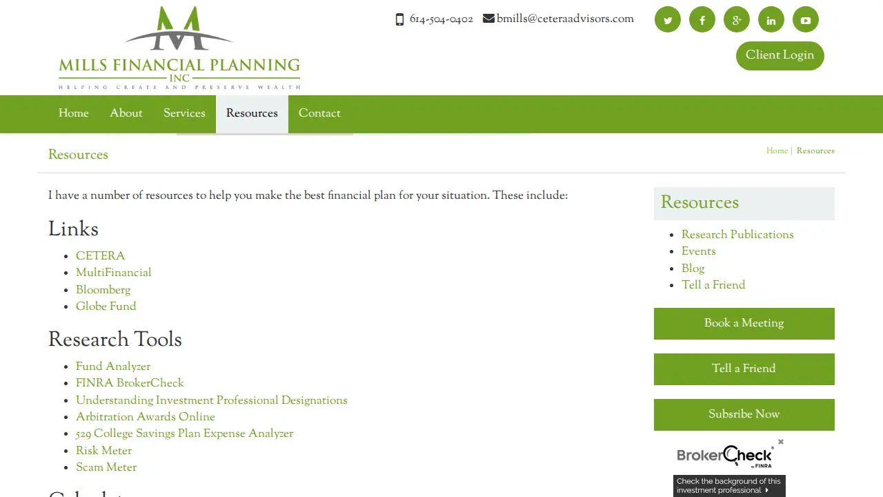 Mills Financial Planning,Inc. page