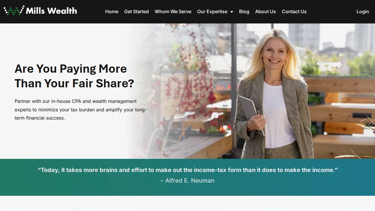 Mills Wealth Advisors page