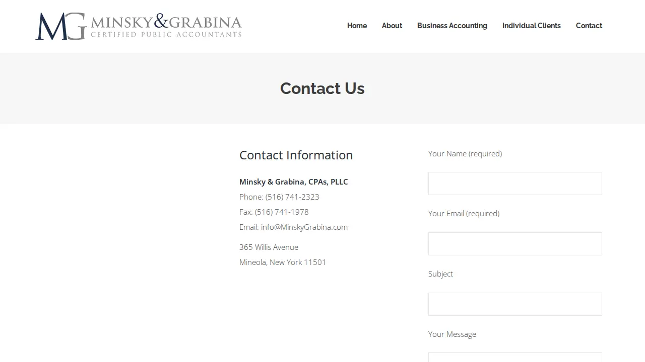Minsky & Grabina Cpa's Pllc page