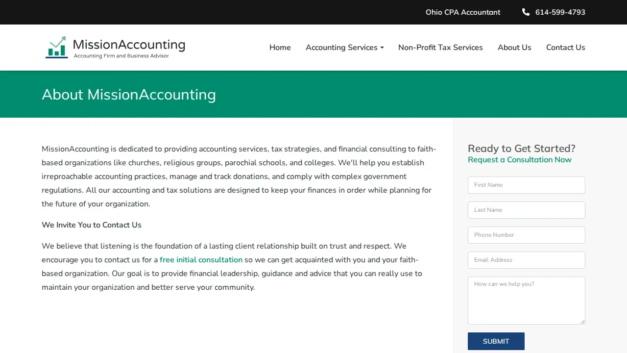 Mission Accountant page