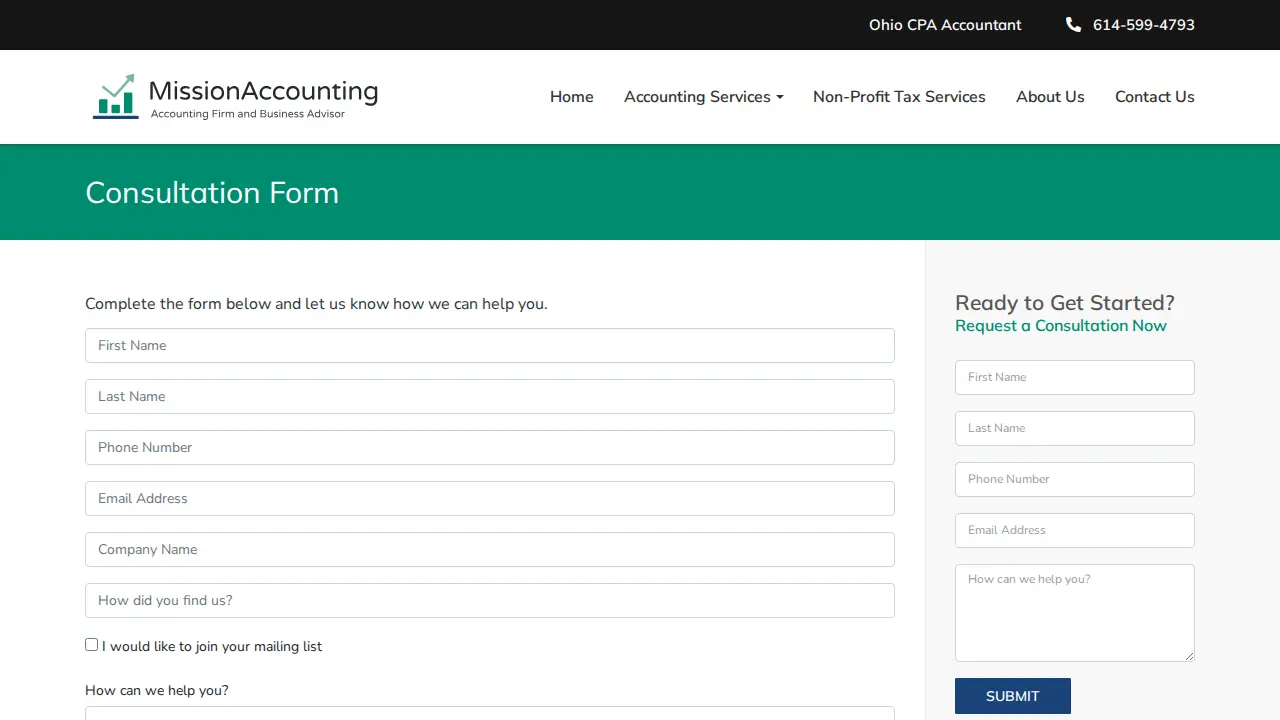 Mission Accountant page