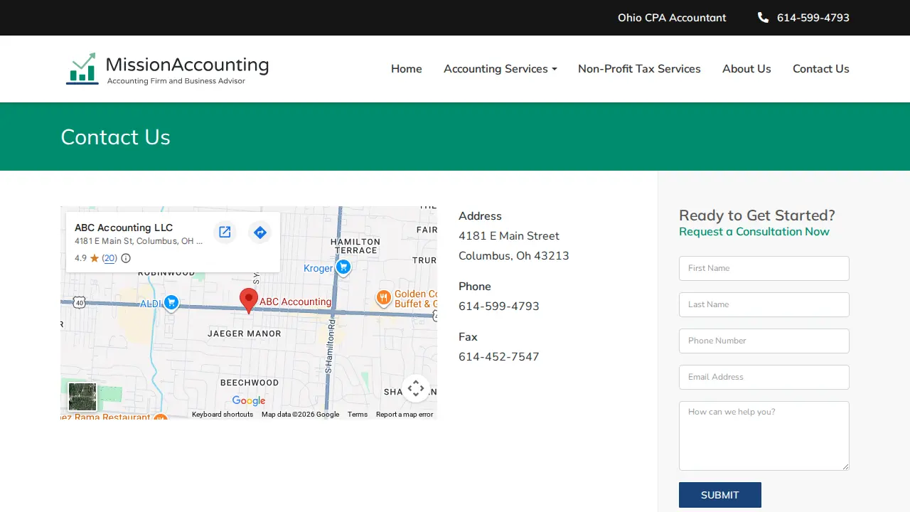 Mission Accountant page