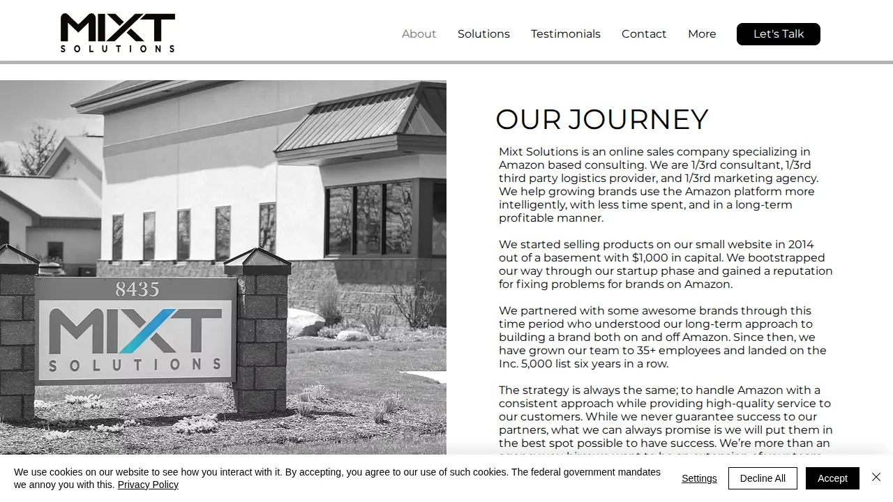 Mixt Solutions page
