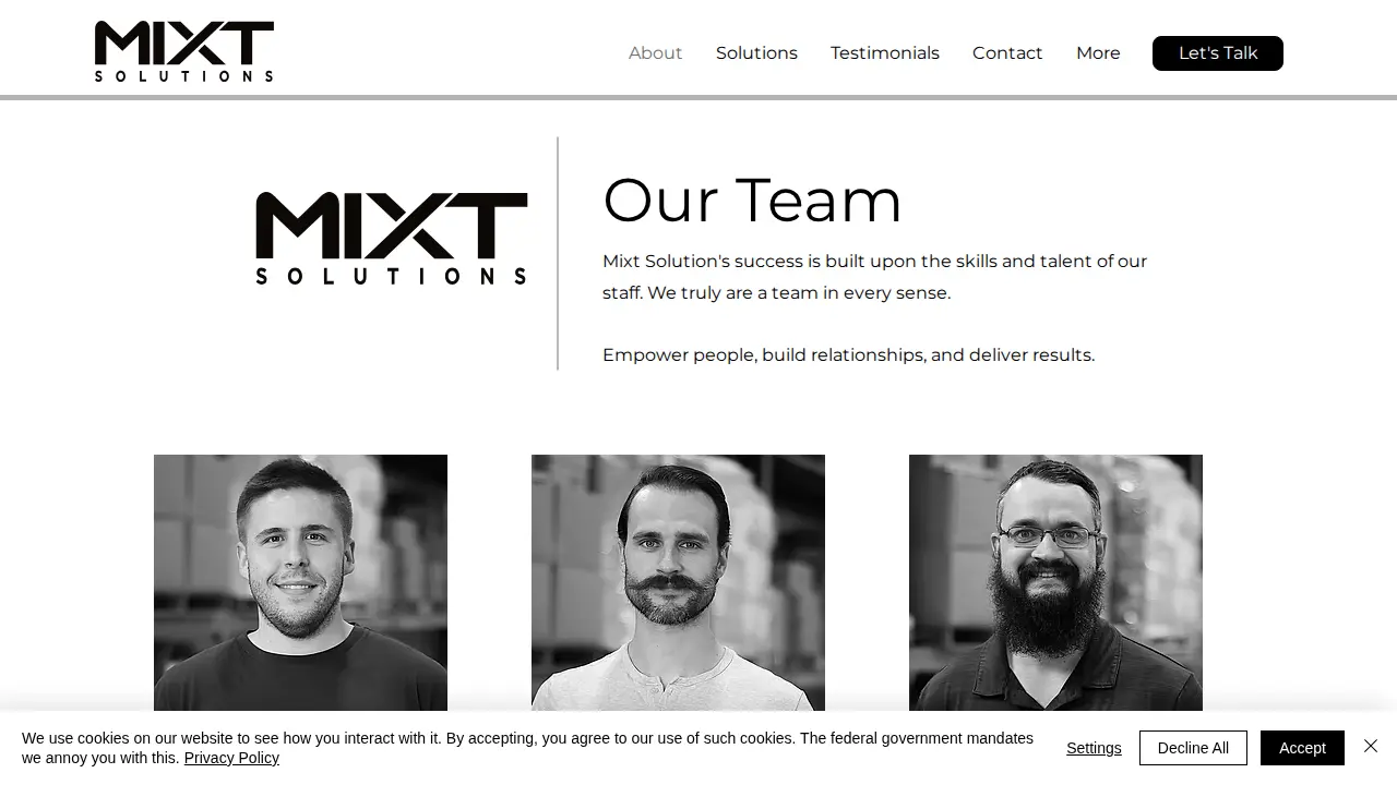 Mixt Solutions page