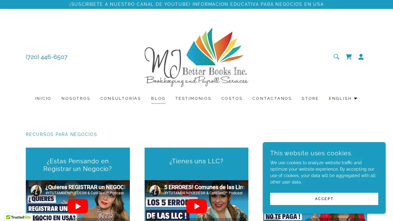 MJ Better Books Inc. page