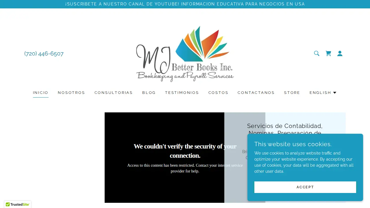 MJ Better Books Inc. page