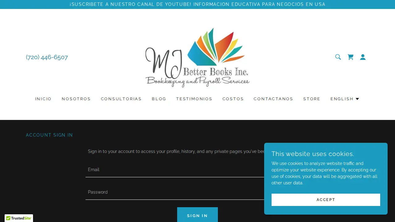 MJ Better Books Inc. page