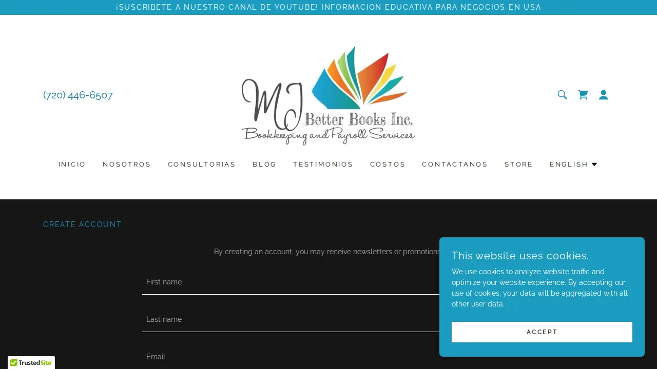 MJ Better Books Inc. page