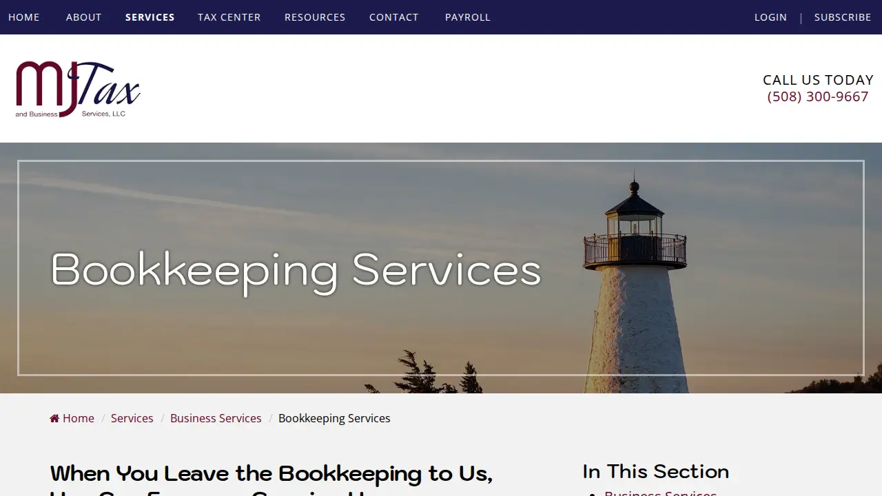 MJ Tax & Business Services, LLC page
