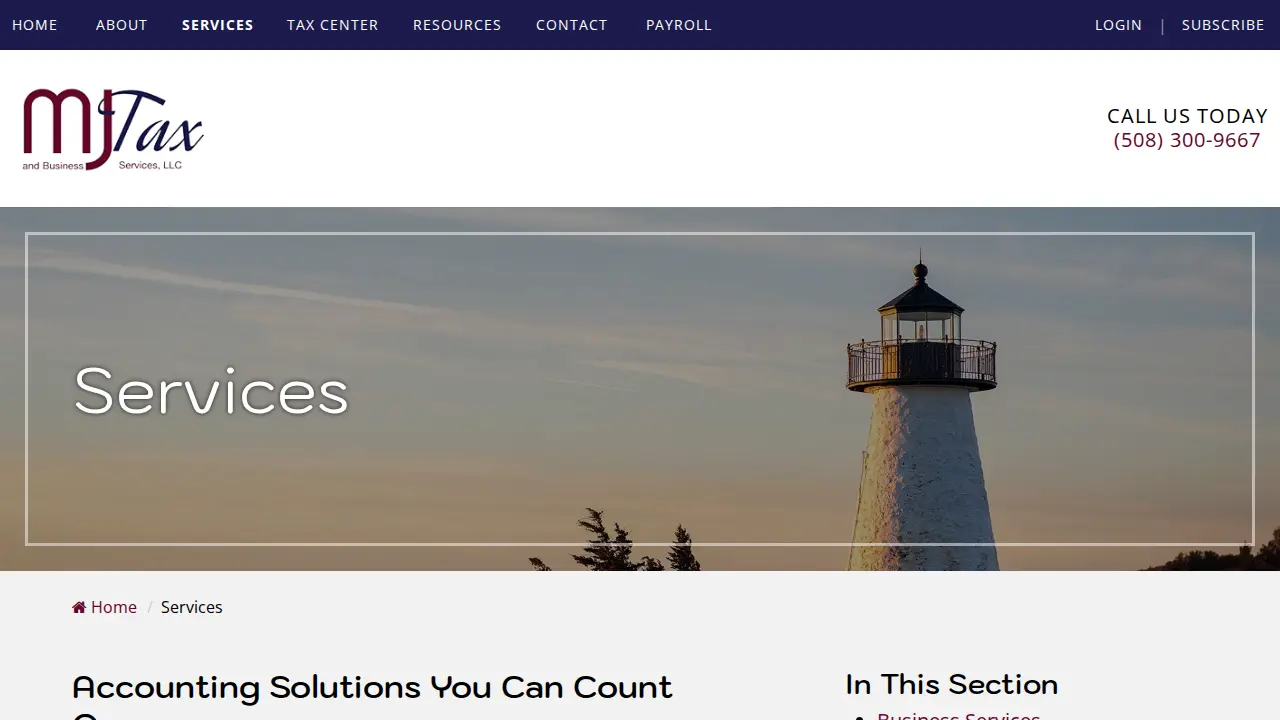 MJ Tax & Business Services, LLC page