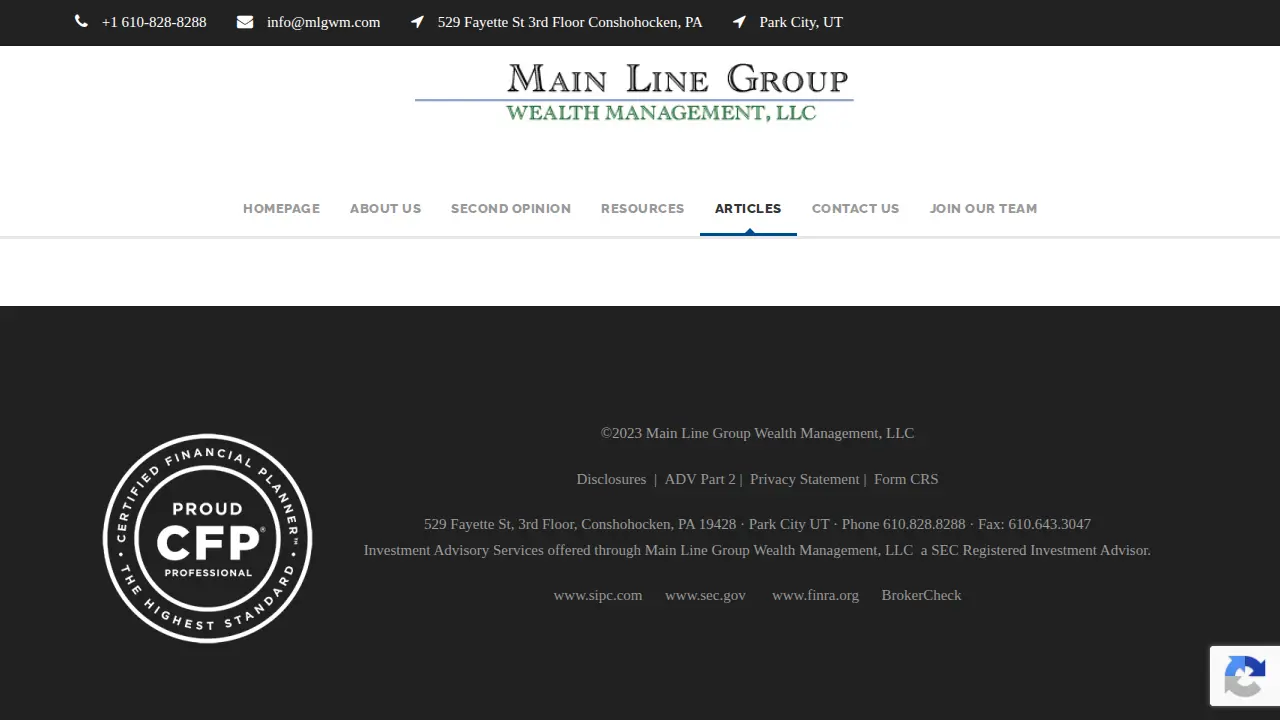 Main Line Group Wealth Management, PA page