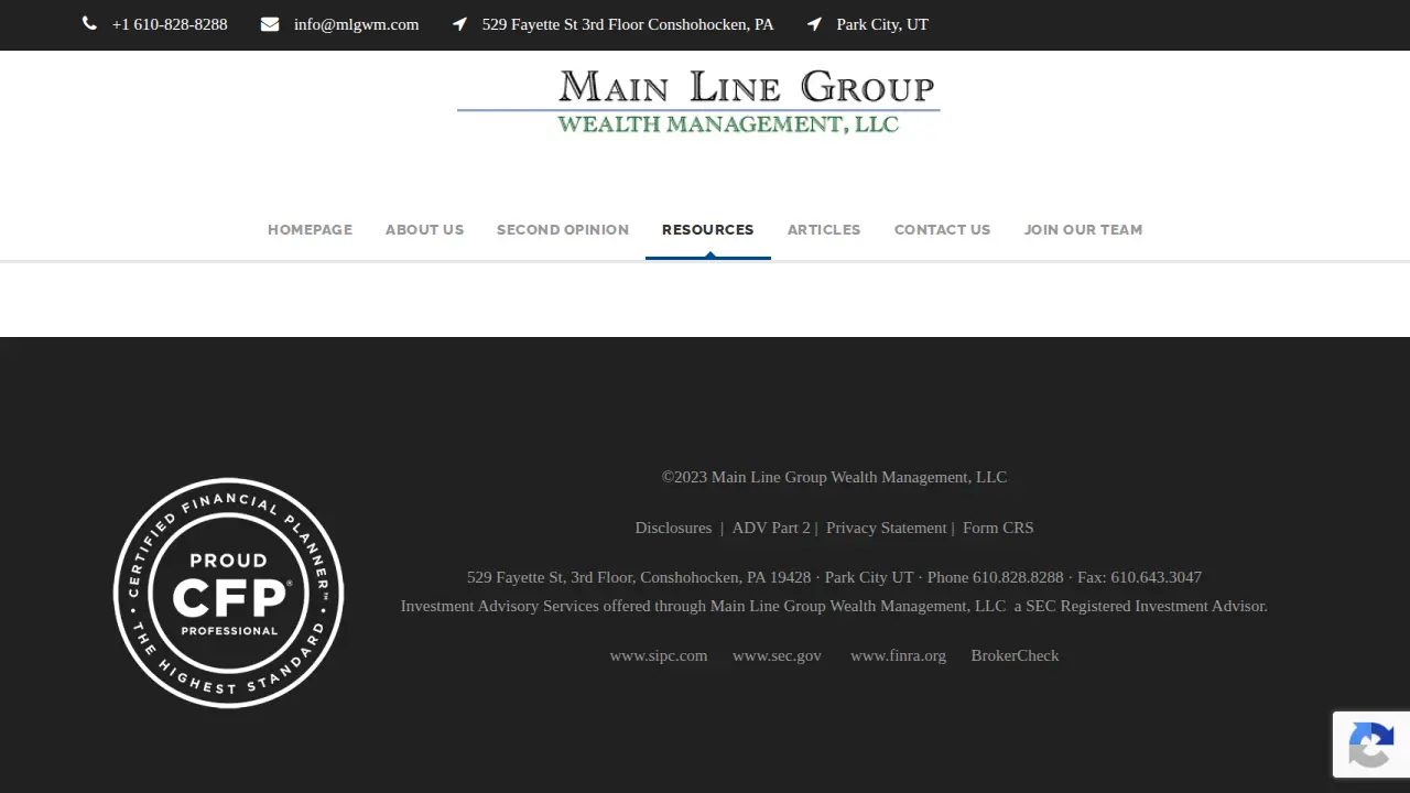 Main Line Group Wealth Management, PA page