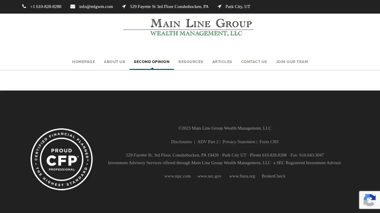 Main Line Group Wealth Management, PA page