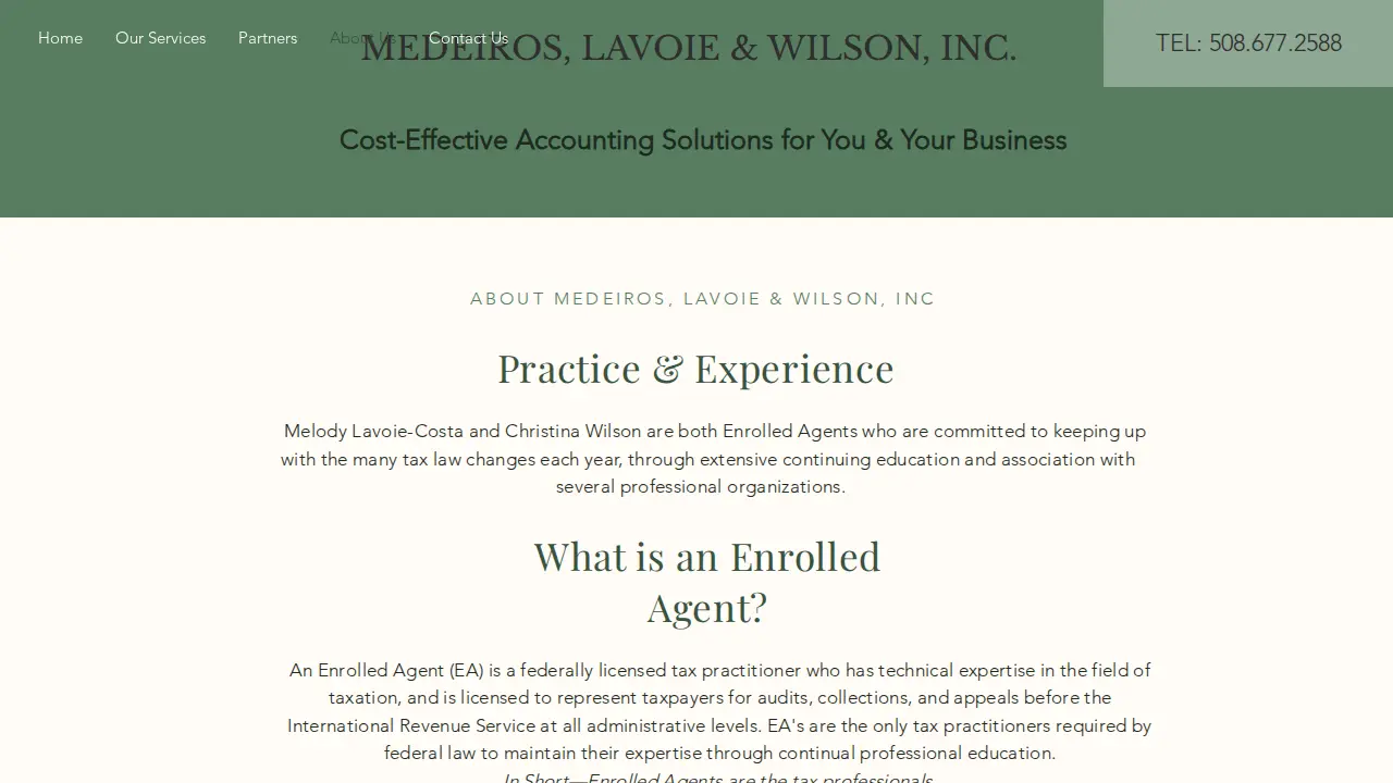 Medeiros Lavoie and Wilson Inc page