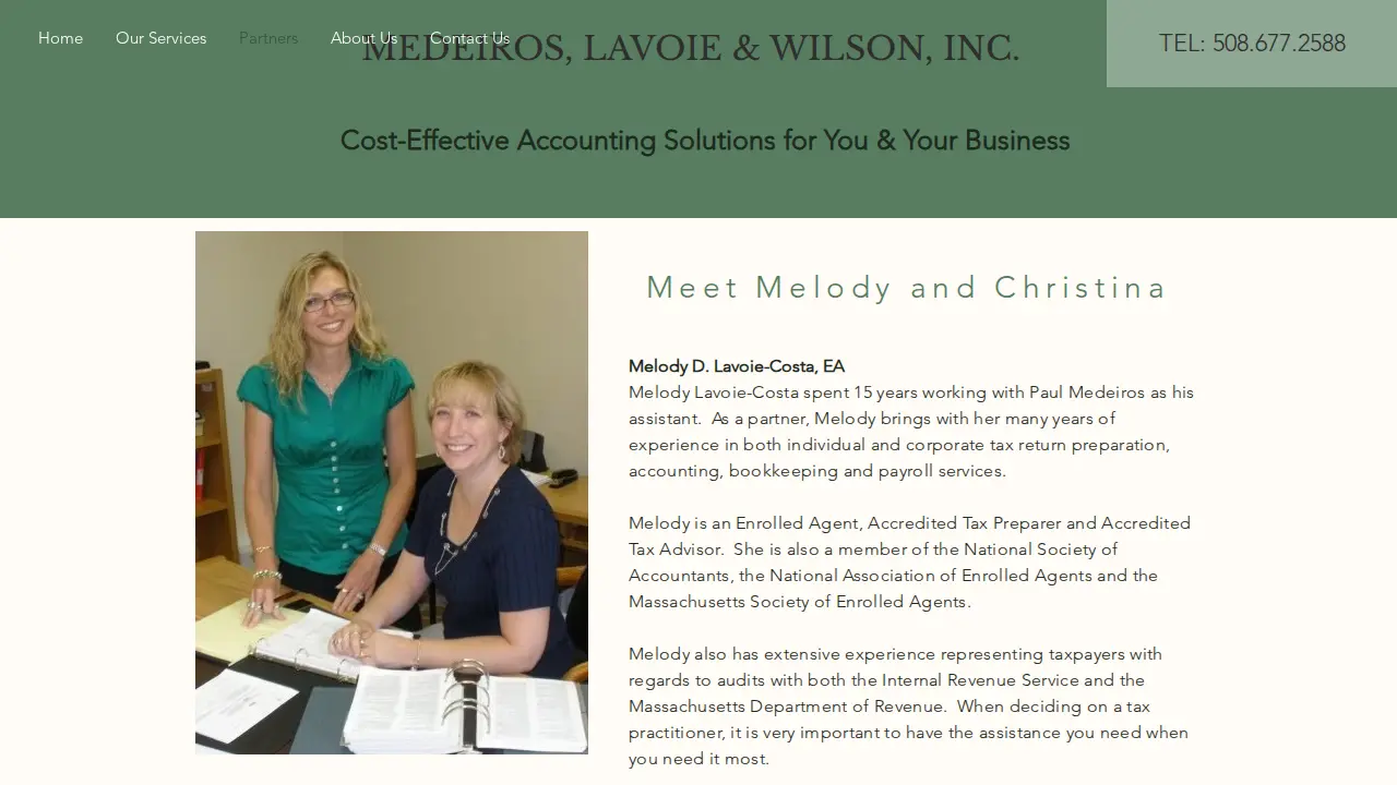 Medeiros Lavoie and Wilson Inc page