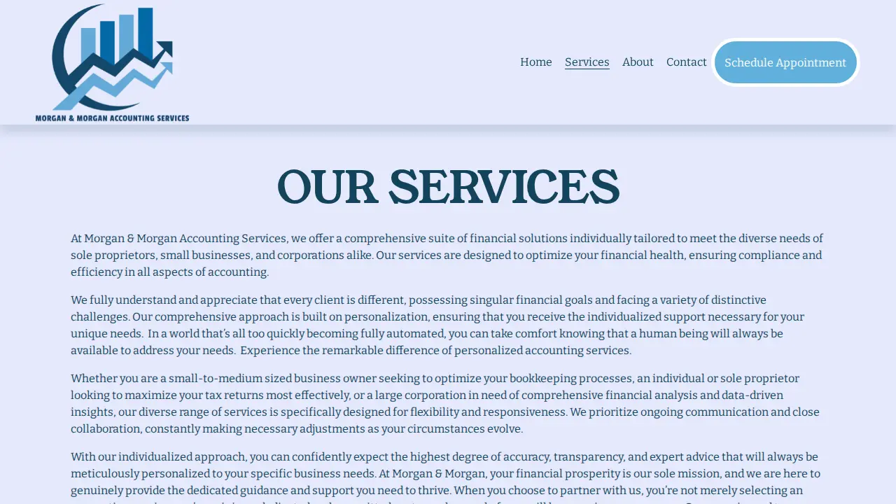 Morgan & Morgan Accounting Services page
