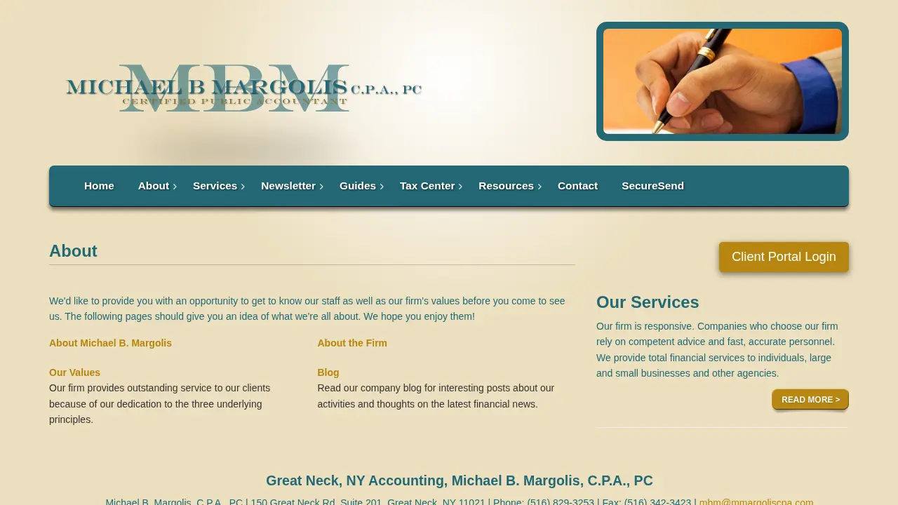 Margolis Michael B CPA page