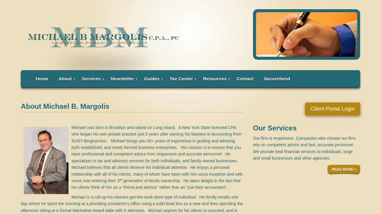 Margolis Michael B CPA page