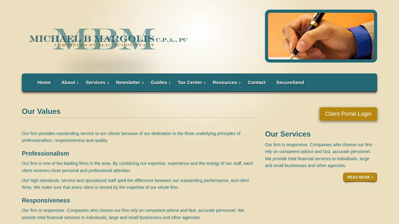 Margolis Michael B CPA page