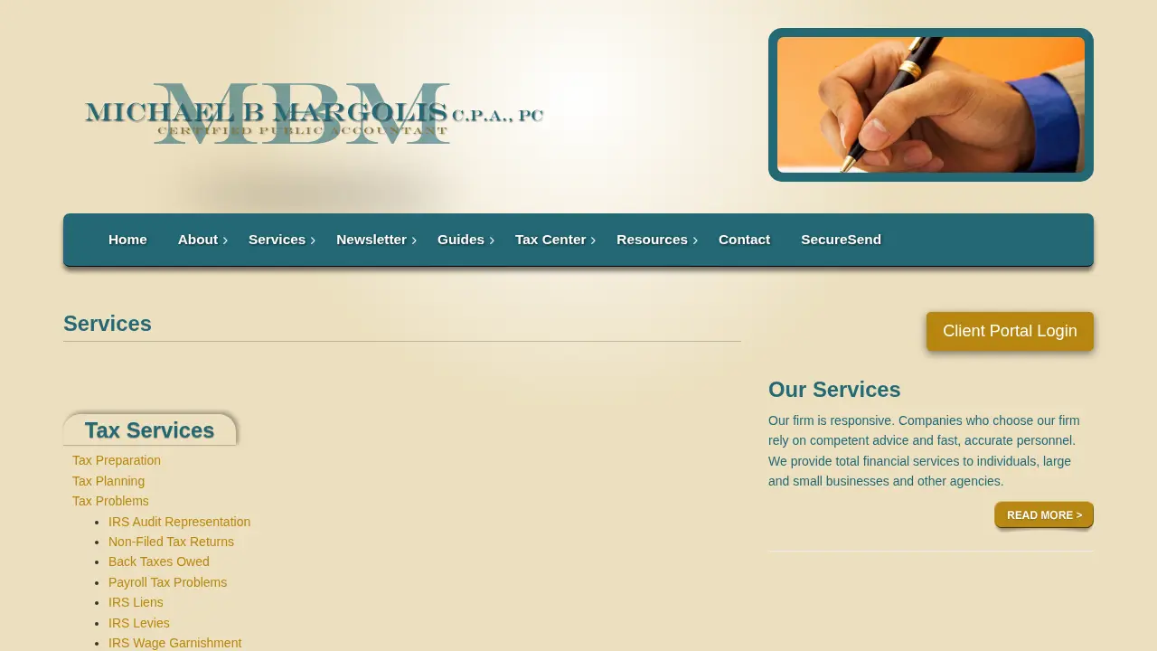 Margolis Michael B CPA page