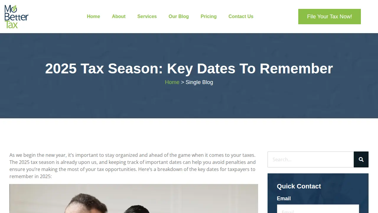 Mo-Better Tax page