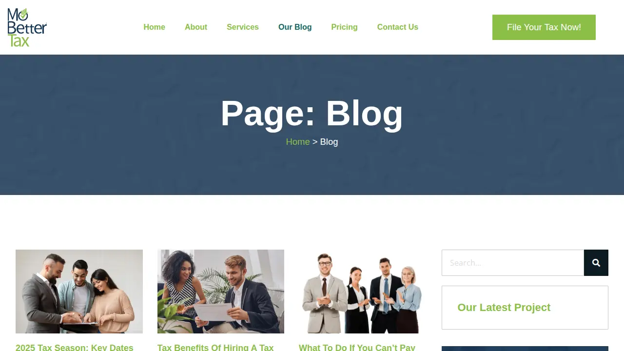 Mo-Better Tax page