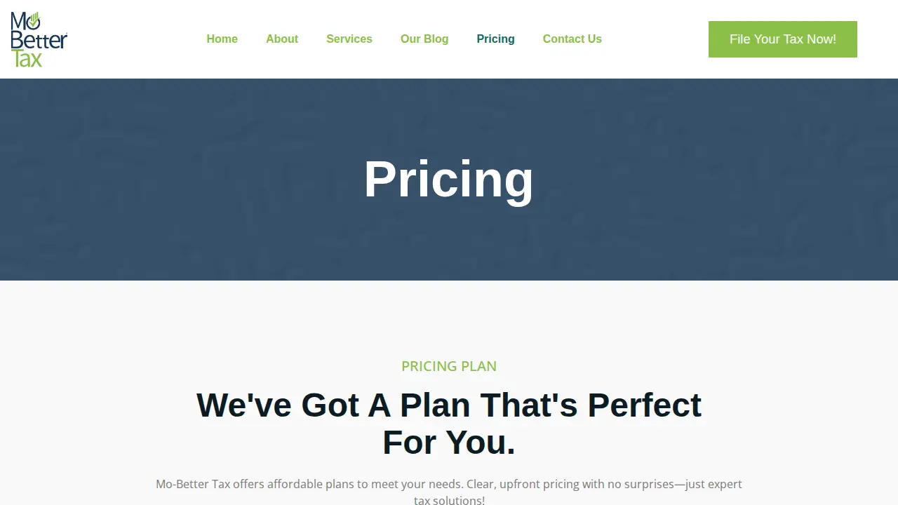 Mo-Better Tax page