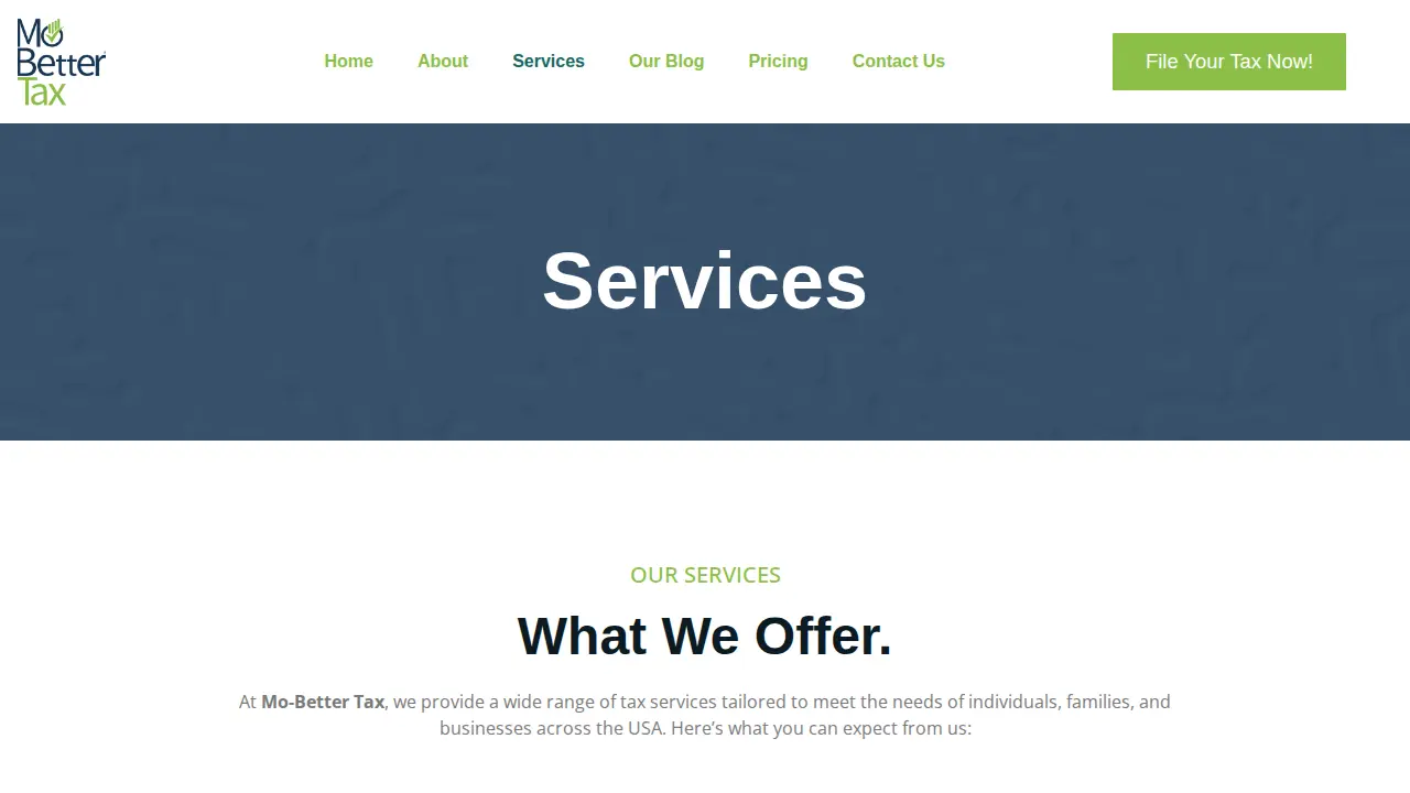 Mo-Better Tax page
