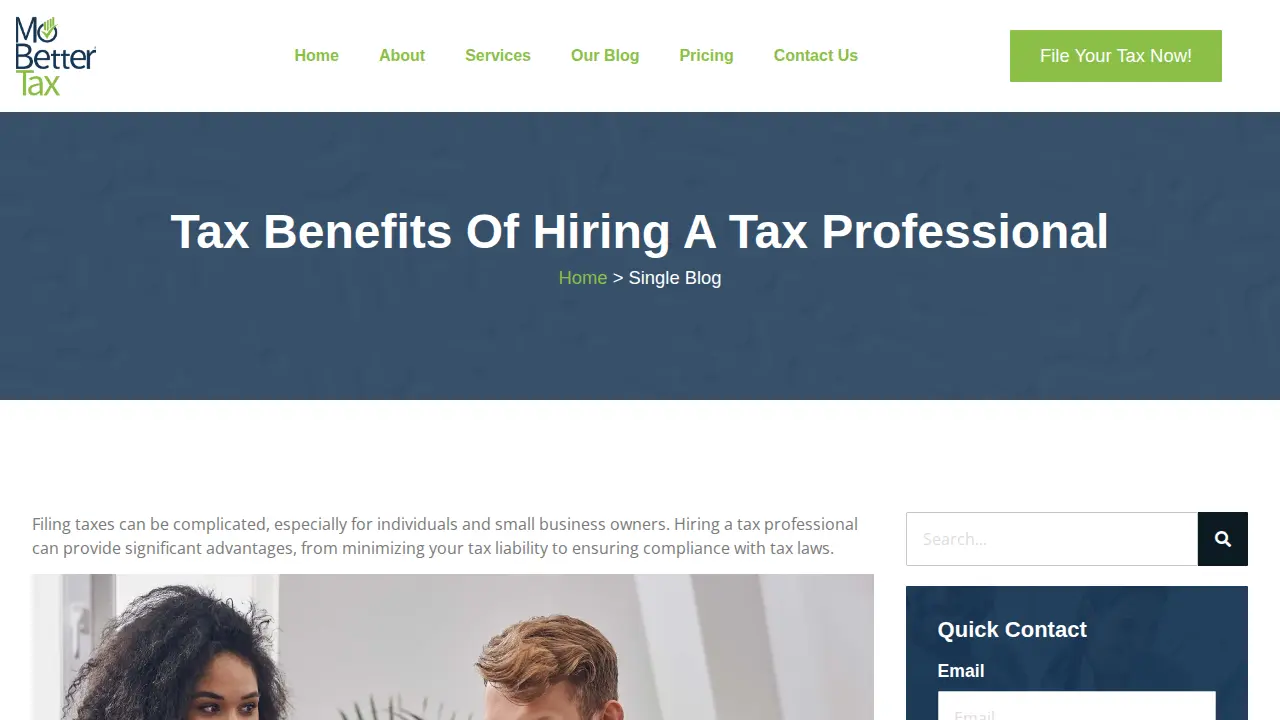 Mo-Better Tax page