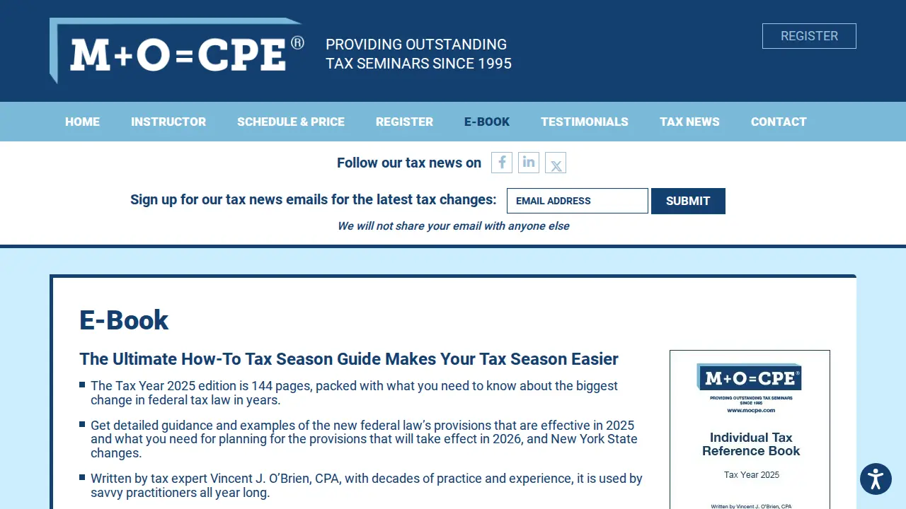 M + O = CPE, Vincent J. O'Brien, CPA page