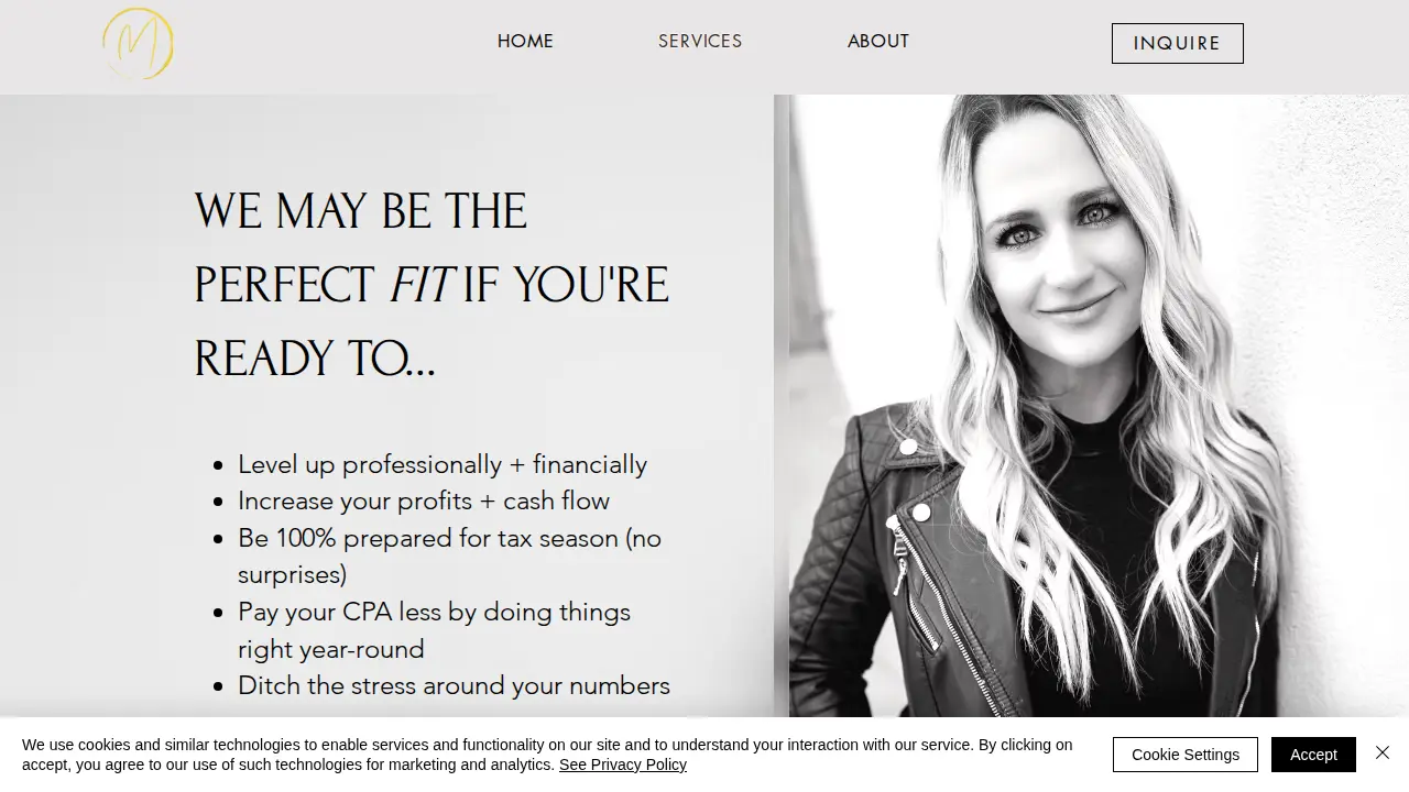 Modern Chic Accounting page