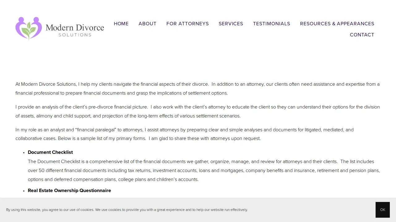 Modern Divorce Solutions page