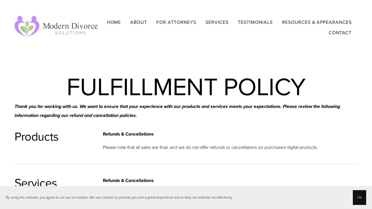 Modern Divorce Solutions page