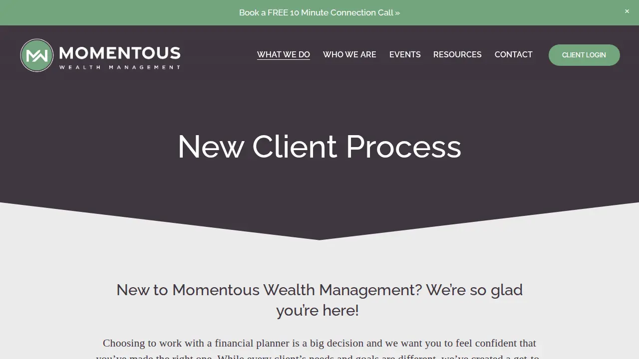 Momentous Wealth Management page