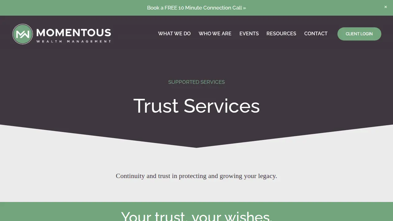 Momentous Wealth Management page