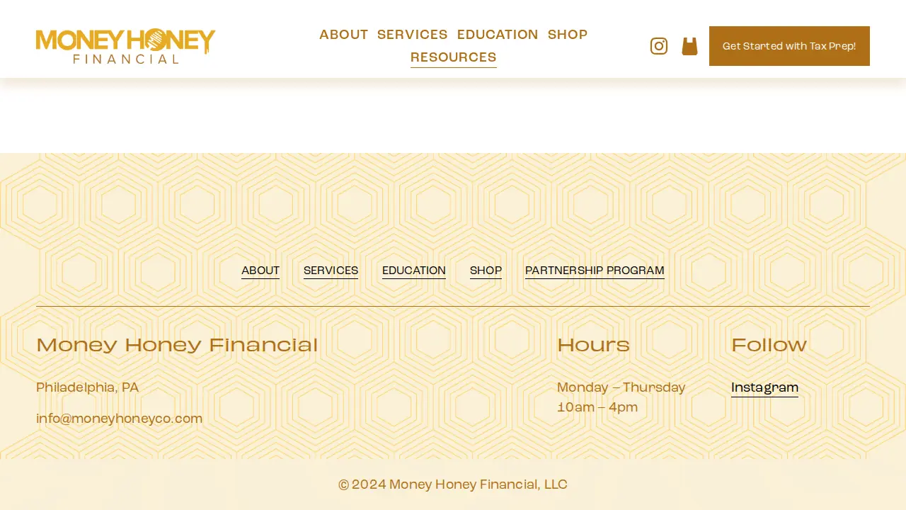 Money Honey Financial page