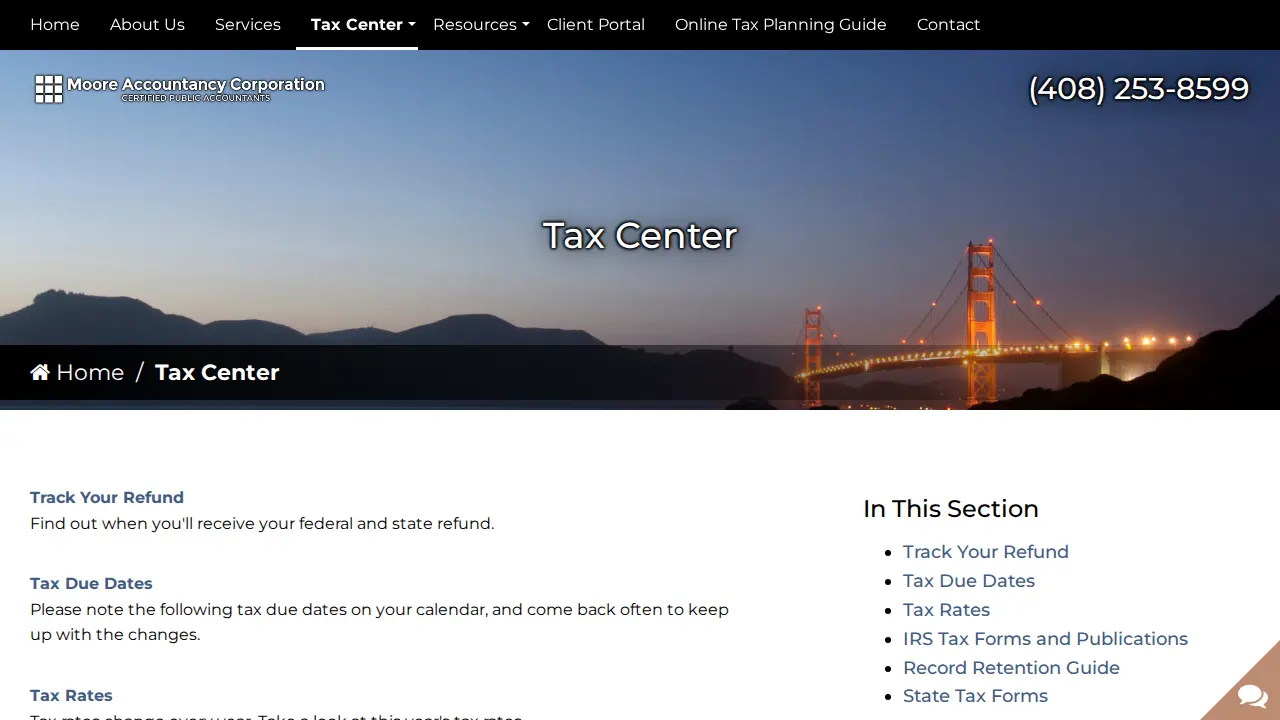 Moore Accountancy Corporation page