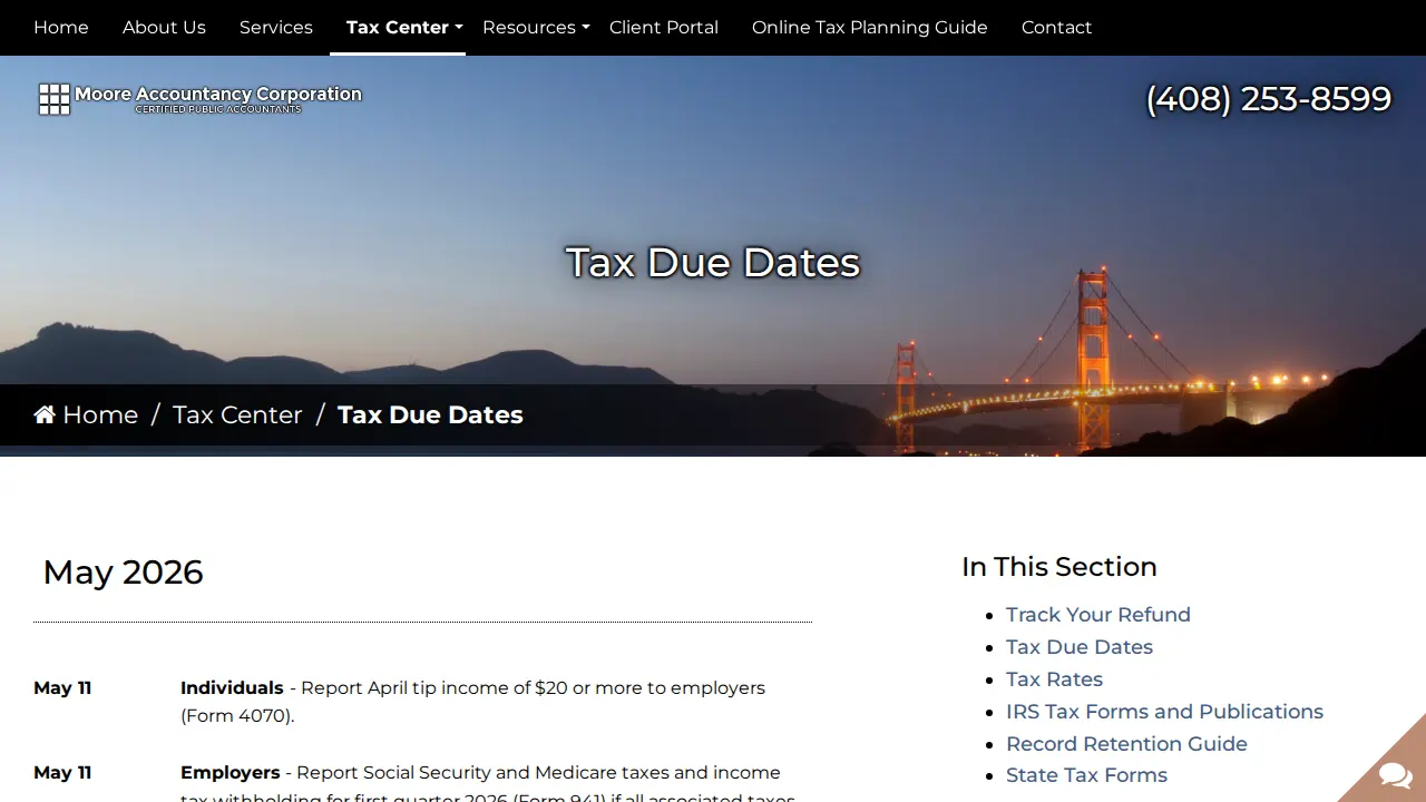 Moore Accountancy Corporation page