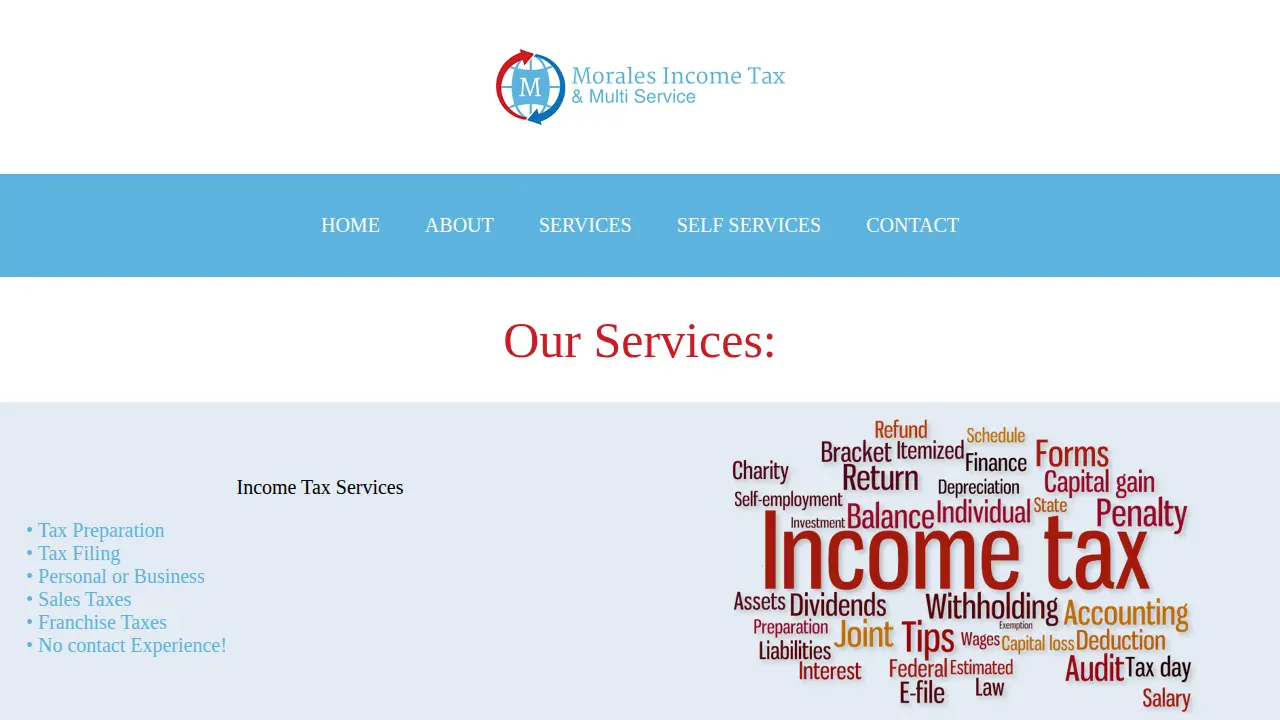 MORALES INCOME TAX & MULTI SERVICE INC. page